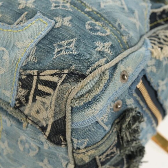 LOUIS VUITTON Monogram Denim Patchwork Speedy 30 Bag Blue M95380 Auth yk19687A - Picture 4 of 16